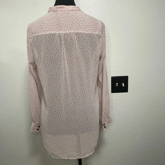 Vintage Halogen Sheer Floral Blouse Size Small - Picture 4 of 5